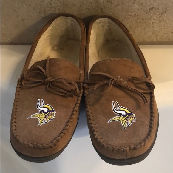 NFL Minnesota Vikings Mens Moccasins Slippers - Picture 1 of 1